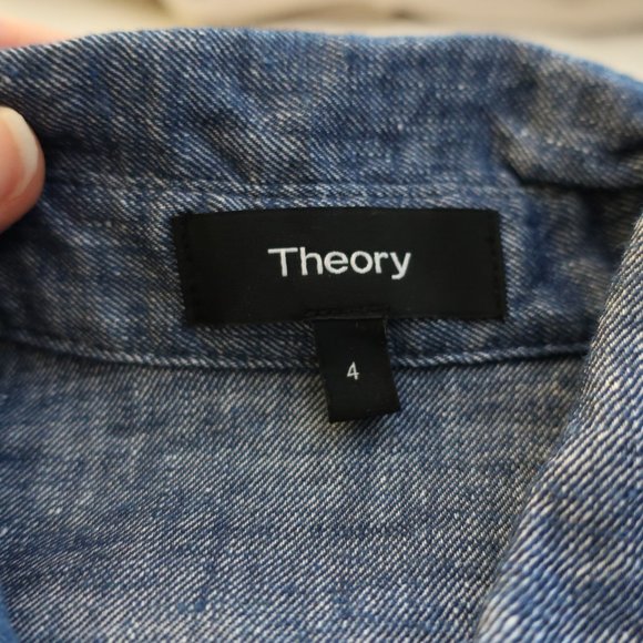 NWOT Sleeveless Chambray Pleated Shirt Dress - Picture 4 of 11